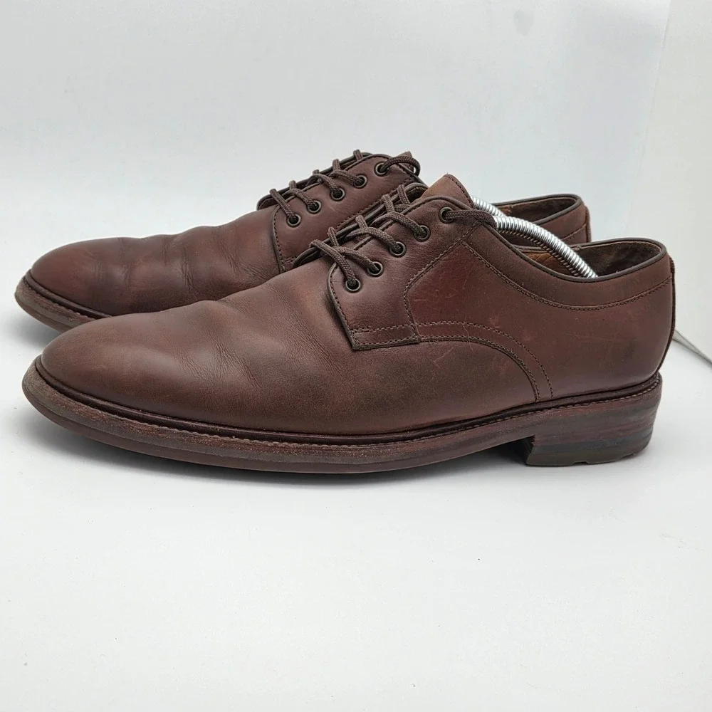 Johnston & Murphy Derby Dress Shoes Men 11M Brown Leather Brazil Lug Sole Preppy